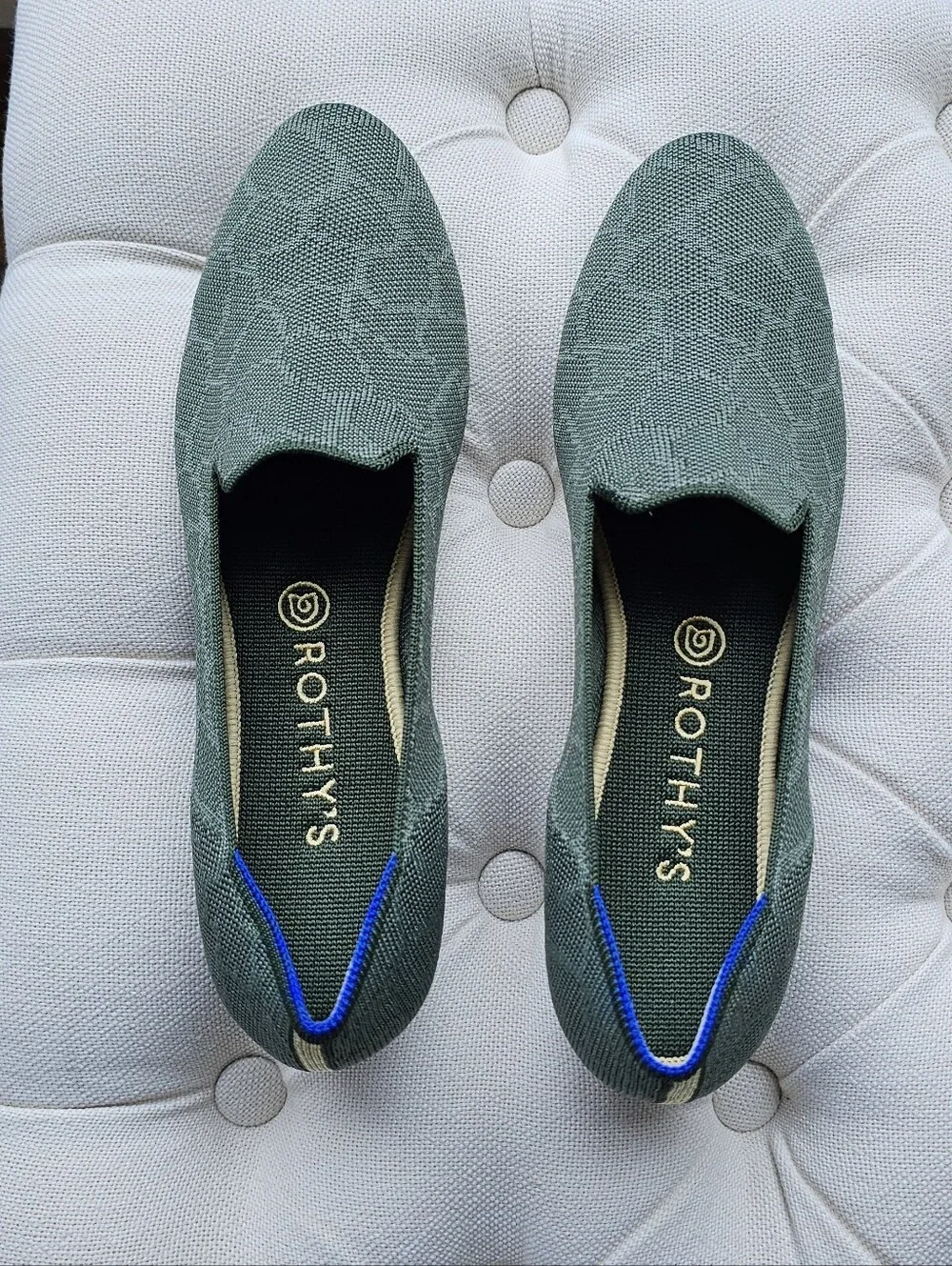 New! Rothy's Sz 10.5 Loafers Womens Flats Giraffe Safari Green Rothys Shoes
